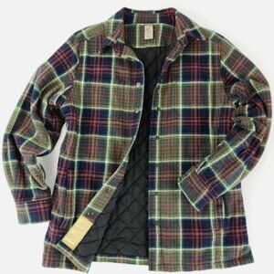 NWOT Duluth Trading Co. FLAPJAK Shirt Jacket Green Blue Plaid Insulated XL